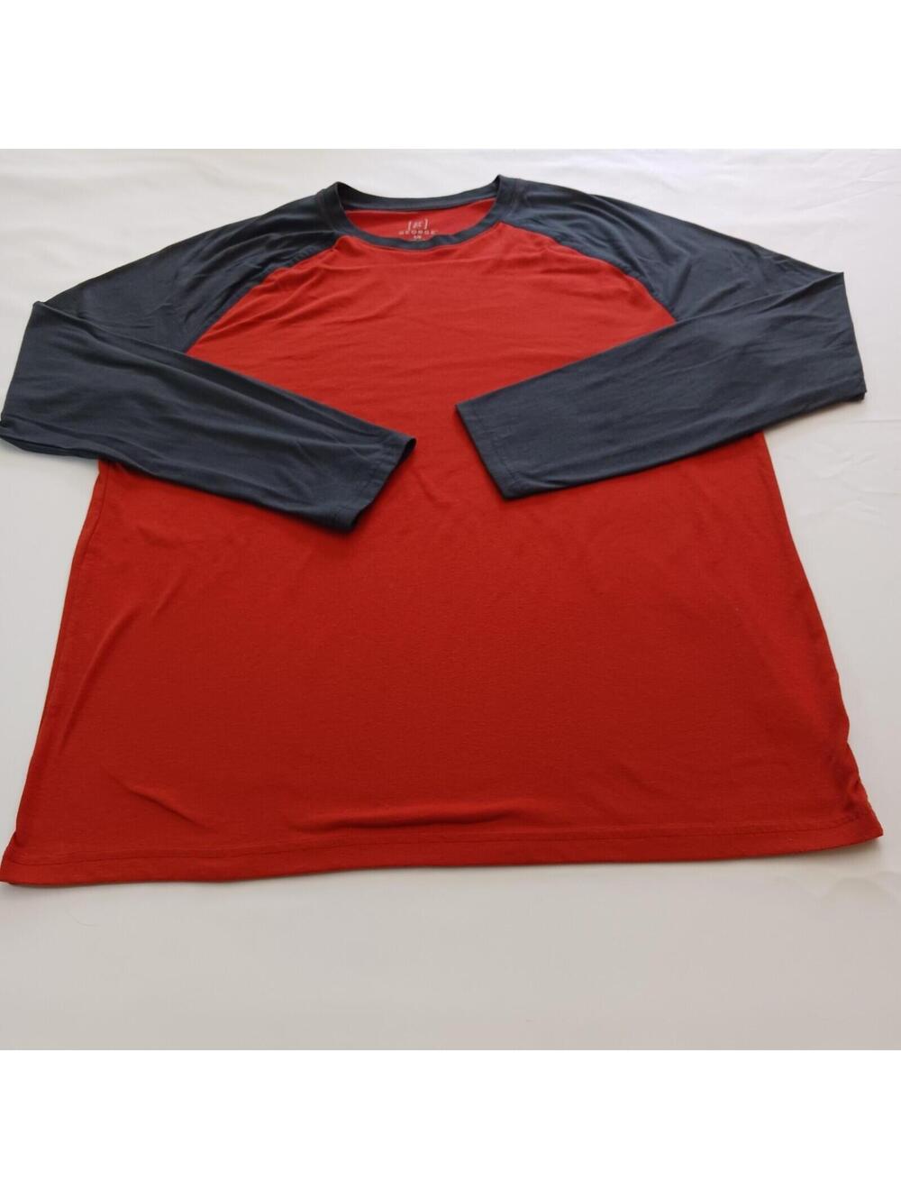 George Crewneck Men's Long Sleeve Orange & Gray Cotton Blend Shirt L (42-44)